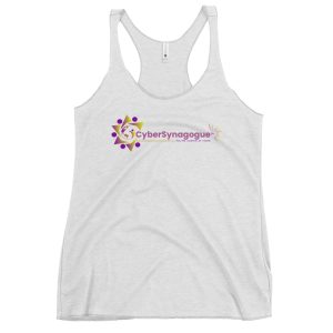 Womens racerback tank top heather white front