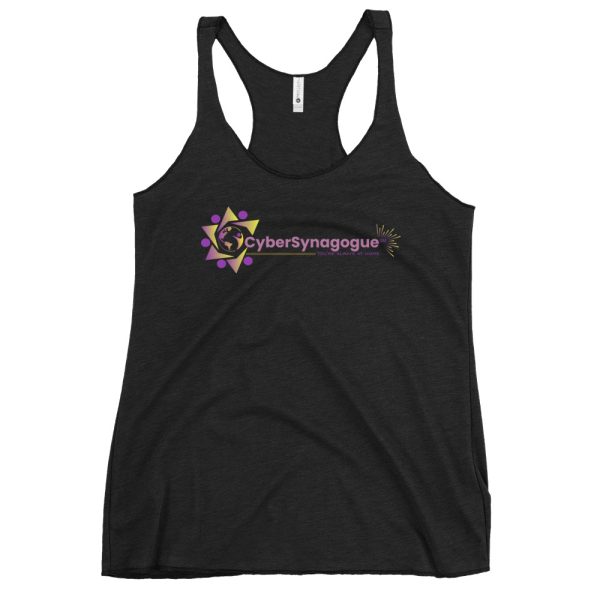 Womens racerback tank top vintage black front